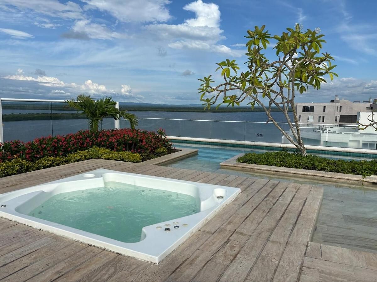 Modern Near The With Jacuzzi, *